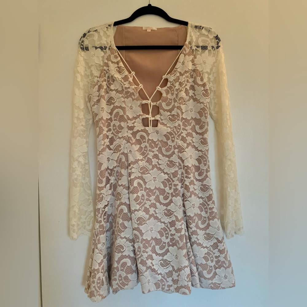 Long Sleeve Lace Mini Dress